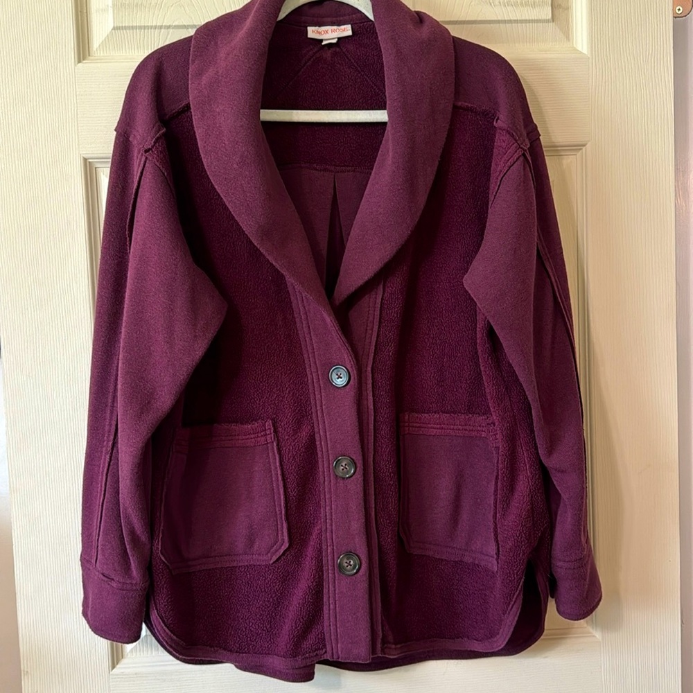Free People Inspired Knox Rose Shawl Collar Sweatshirt